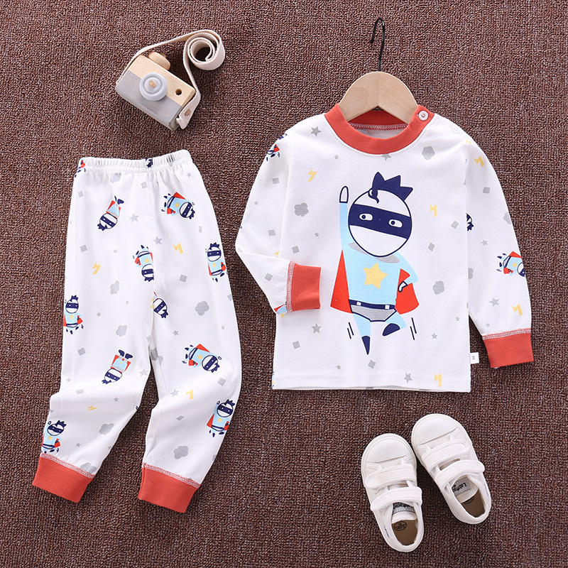 2020 Autumn Sleepwear Kids Pajamas for Boy and Girls Cartoon Child Night Wear Suit WT90