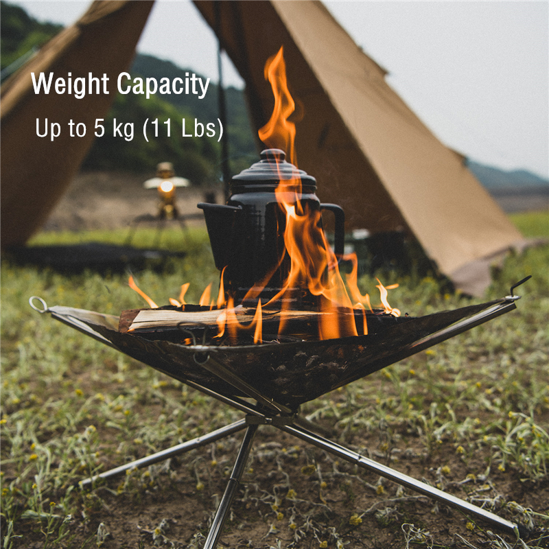 Naturehike Fire Pit Stand Portable Fire Burn Rack Camping Equipment Folding Wood Fire Frame Heating Charcoal Stove Wood Furnace