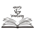 Never Stop Reading Quote Wall Stickers Vinyl Wall Decal Open Book Reading Room Library Decor Removable Murals Wallpaper