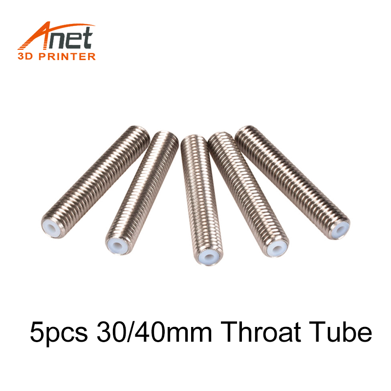 3D Printer Parts 15pcs 1.75mm Throat Tube+0.4mm Extruder Nozzle Print Heads +M6 Heater Block Hotend for Anet A8 A6 3D Printer