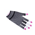 Women Men Hollow Out Fishnet Wrist Length Short Half Finger Gloves Solid Color Clubwear Dance Party Fingerless Mittens