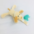 Newborn Baby Food Pacifier Clips Soother Holder Baby Nipple Feeder Silicone Pacifier With Removable Hanging Animal Plush Toys