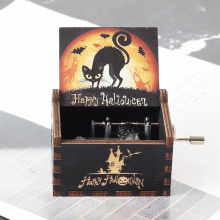 The Nightmare Before Christmas Painted Music Box Hand Crank Musical Box Carved Wood Musical Gifts for Fans