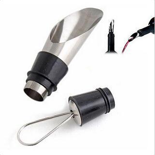 1pc Stylish Stainless Steel Wine Pourers Wine Funnel Bottle Pourer Dumping Wine Stoppers Plug Bar Tools HOT SALE