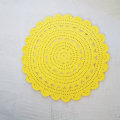 26.5" Sunshine Yellow Crochet Doily Rug for Pets