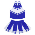 Cheerleader Costume Kids Girls Jazz Dance Costume Sleeveless Zippered Tops with Pleated Skirt Set School Cheerleading Uniforms