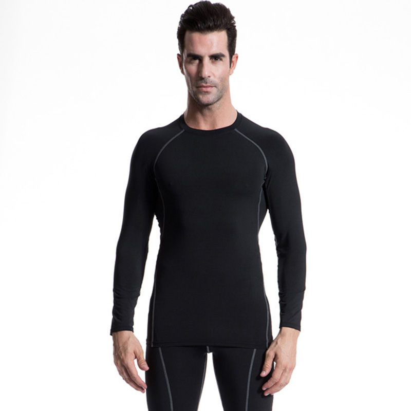 Men's Running T-Shirts Bodybuilding Jogging Fitness Compression Tights Tees Long Sleeve Sportswear Gym Sportwear