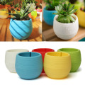 Colorful Nursery Pot Round Plastic Flower Pot Time Live Planter For Home Office Desk Decoration Garden Supplies Nursery Pots