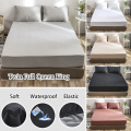 5 Colors Classic Solid Bedspread Waterproof Kids Fitted Sheet Elastic Mattress Cover US/UK Twin Full Queen King Bed Cover Set