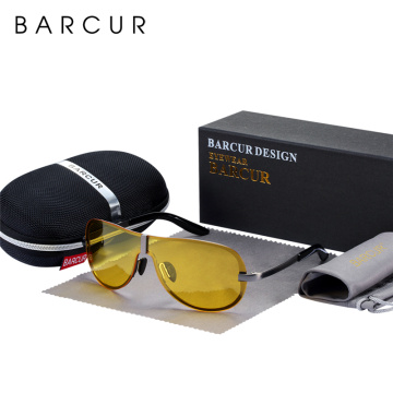 BARCUR Night Vision Glasses Driver Sun glasses Male Polarized sunglasses Black Night Vision Glasses Men Accessories
