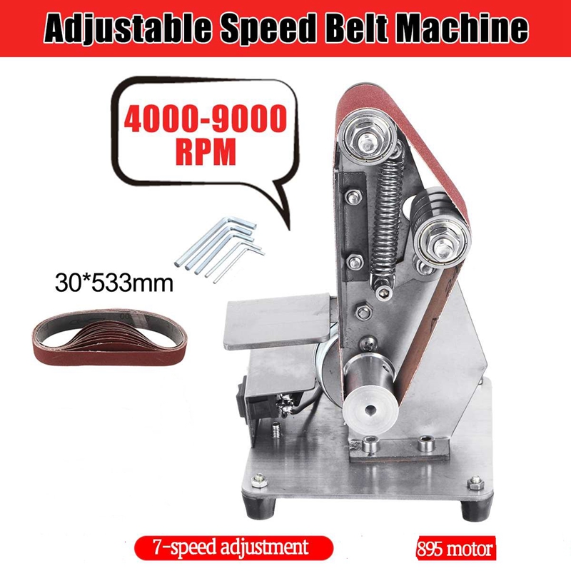 350W Mini Electric Belt Machine Sander Sanding Grinding Polishing Machine Abrasive Belts Grinder DIY Polishing Cutter Edges