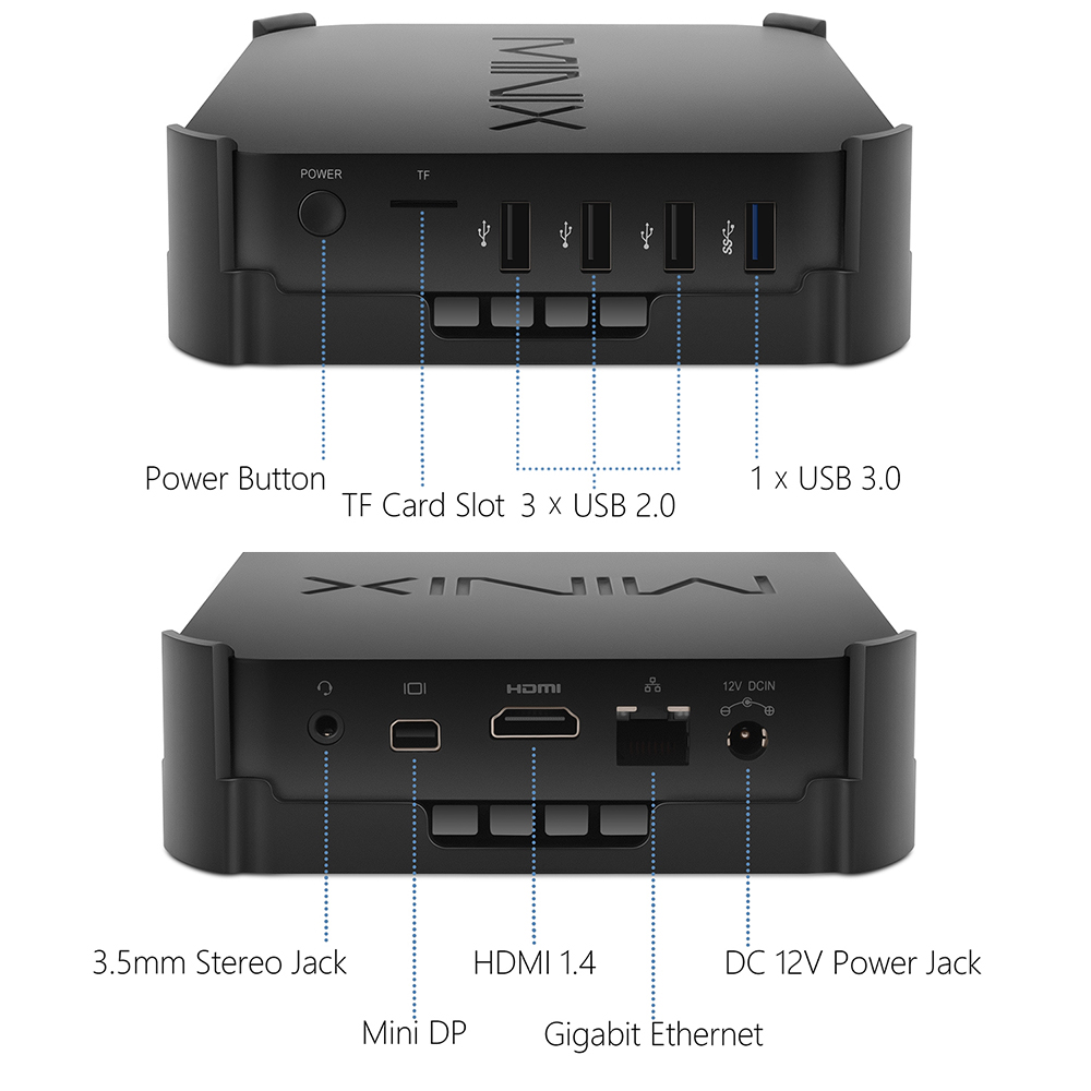 MINIX NEO Z83 Series Intel Atom X5-Z8350 Windows/Ubuntu Mini PC MINI Dual Band Fanless WiFi Gigabit LAN Portable MINI PC