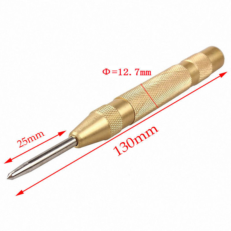 Automatic Centre Punch 5'' Automatic Center Pin Punch Strike Spring Loaded Marking Starting Holes Tool Steel Paring Chisel Round