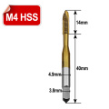 1pcs/5pcs Titanium Coated Thread Tap Drill Metric Hss Spiral Fluted Machine Screw Tap Spiral Pointed Taps M3 M4 M5 M6 M8