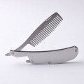 Man Hair Styling Barber Shop Beard Care Tool Multifunctional Stainless Steel Professional Folding Comb Mini Pocket Massage Brush