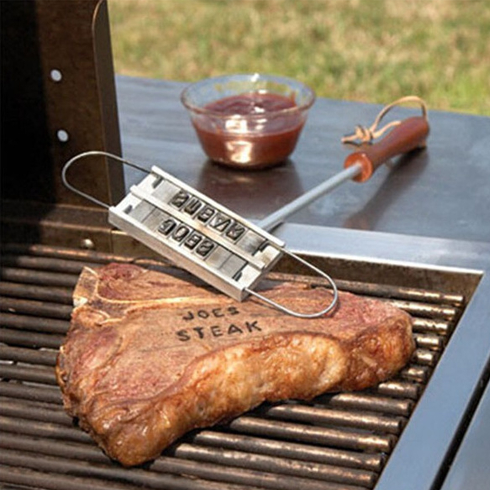 Creative BBQ Barbecue Branding Iron Signature Name Marking Stamp Tool Meat Steak Burger 55 X Letters Seal Grill Fire Mark Tool