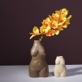 VILEAD Ceramic Woman Body Art Flower Vases Figurines Nordic Flowerpot Planter for Flowers Decorative Vases Modern For Interior