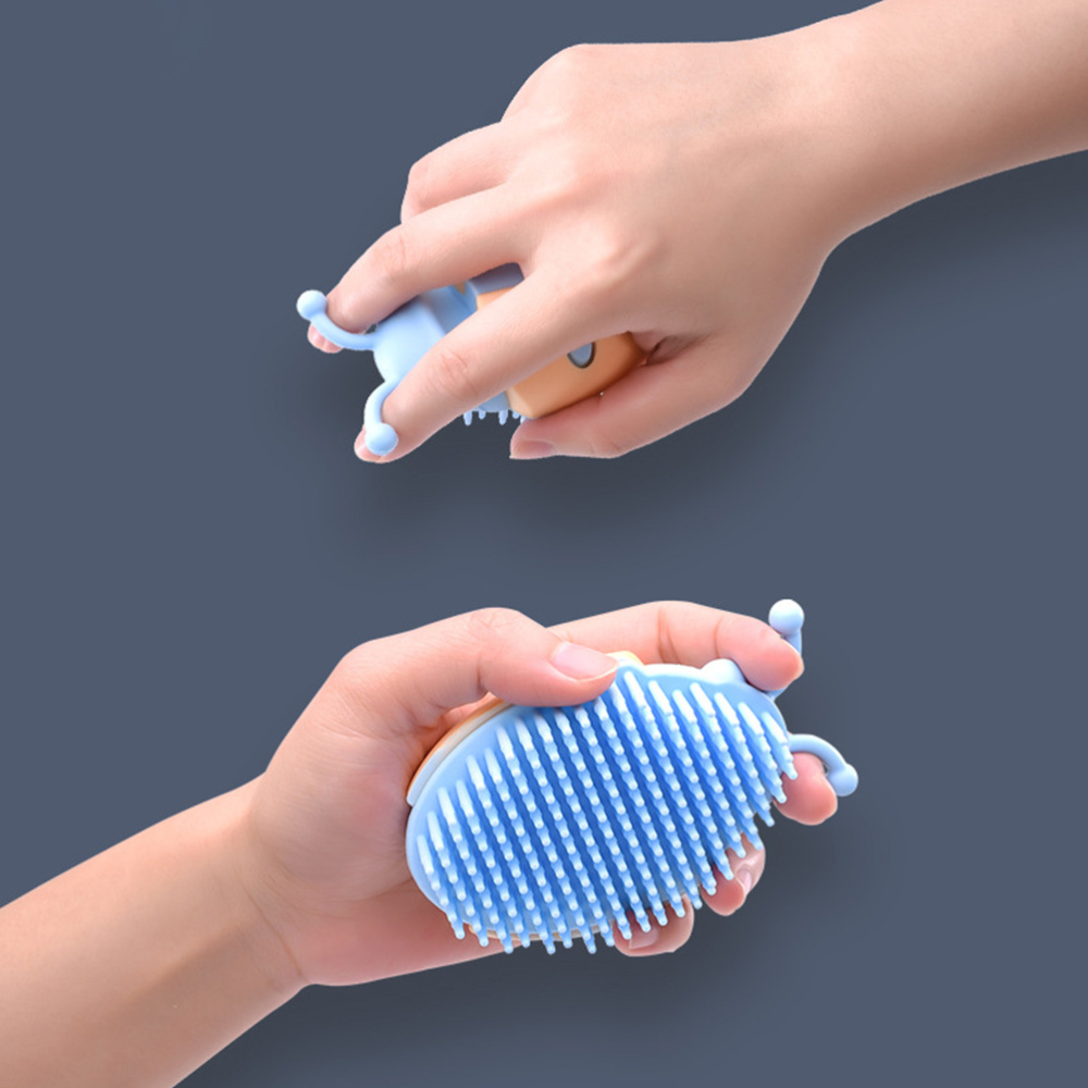 Silicone Bath Brush Soft Baby Shampoo Brush Durable Comb Shower Brush Portable Bath Brush for Infant Kid (Random Color)
