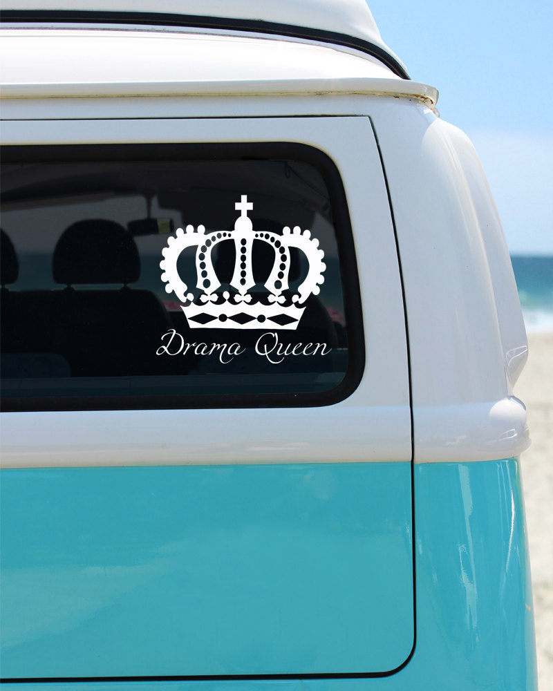 Drama Queen Crown Shape Vinyl Car Decals Sticker Art Decor Waterproof Girls Car Decal Decoration New L395