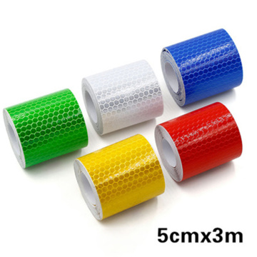 5cmx3m Safety Mark Reflective tape stickers car-styling Self Adhesive Warning Tape Automobiles Motorcycle Reflective Film 5color