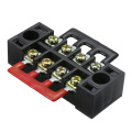 1pc 4P 600V 15A Dual Row Wire Screw Barrier Terminal Block Power Distribution Terminal for Home Wire with 2 Connector Strips
