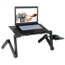 Adjustable Aluminum Laptop Desk for Gambling Ergonomic Portable TV Bed Lapdesk Tray Table Desk Stand With Mouse Pad