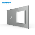 Livolo Luxury White Pearl Crystal Glass, 151mm*80mm, EU standard, 1Gang &1 Frame Glass Panel, VL-C7-C1/SR-11 (4 Colors)