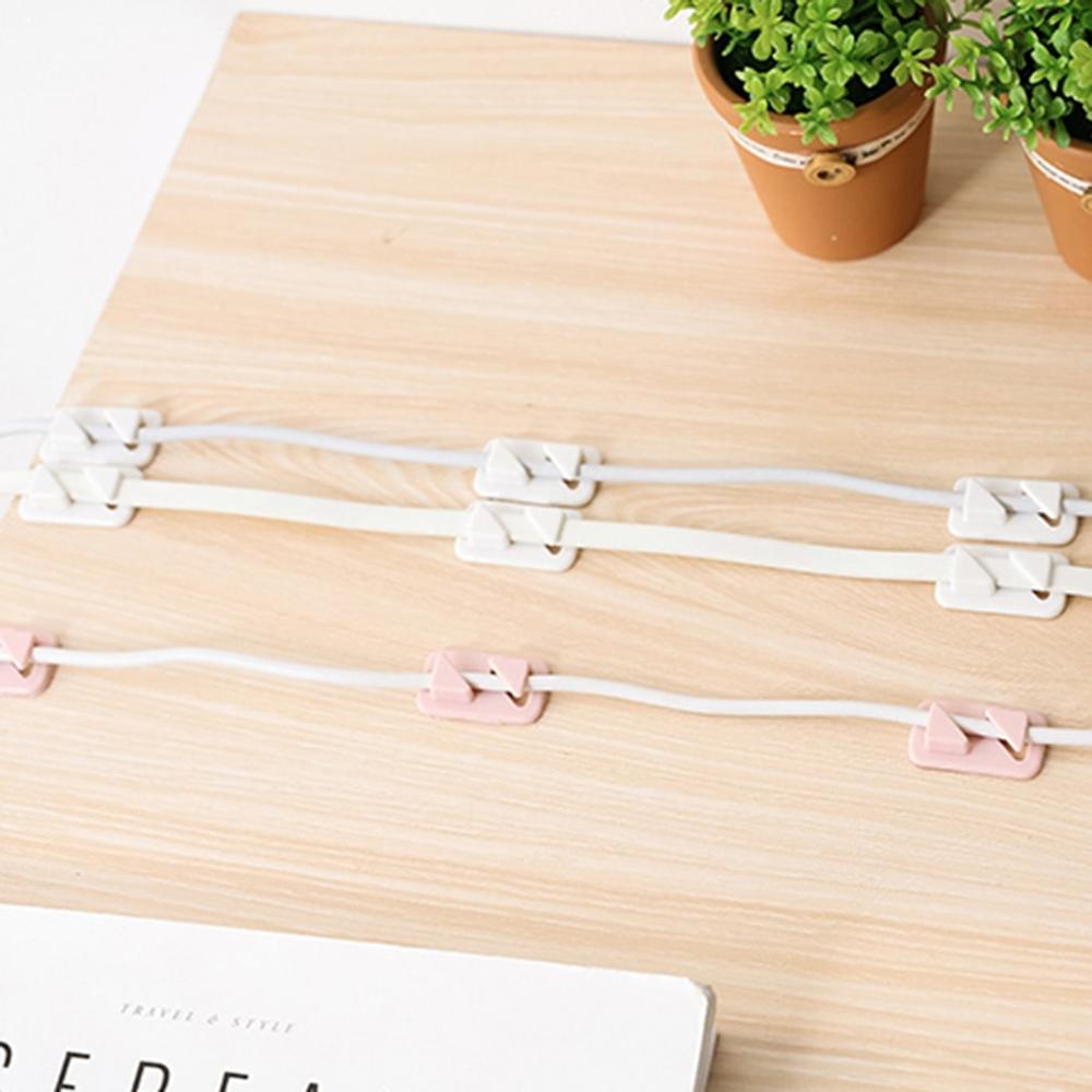 12pcs Universal Wire Tie Self-adhesive Rectangle Cord Management Winder Cable Holder Organizer Mount Clip Clamp
