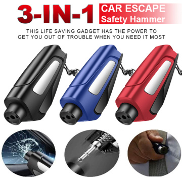 Multi-functional Car Window Breaker Life-Saving Escape Rescue Tool Seat Belt Cutter Keychain Car Safety Hammer Car Accessories
