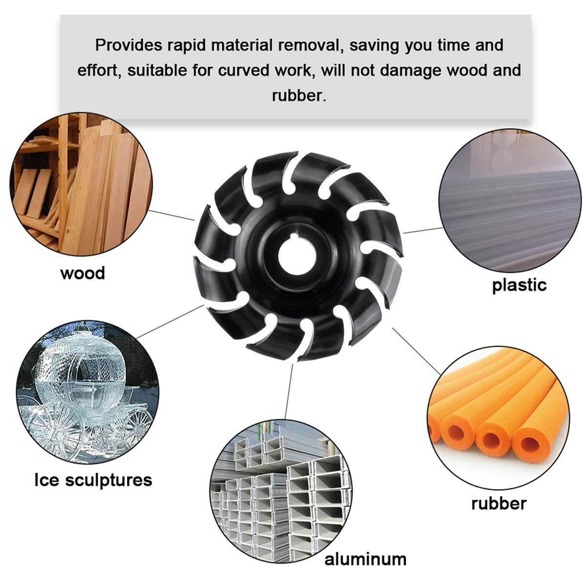 12 Teeth 65mm/90mm Wood Carving Disc High Hardness Angle Grinder Accessories Wood Shaping Wood Carving Disc Woodworking Tools