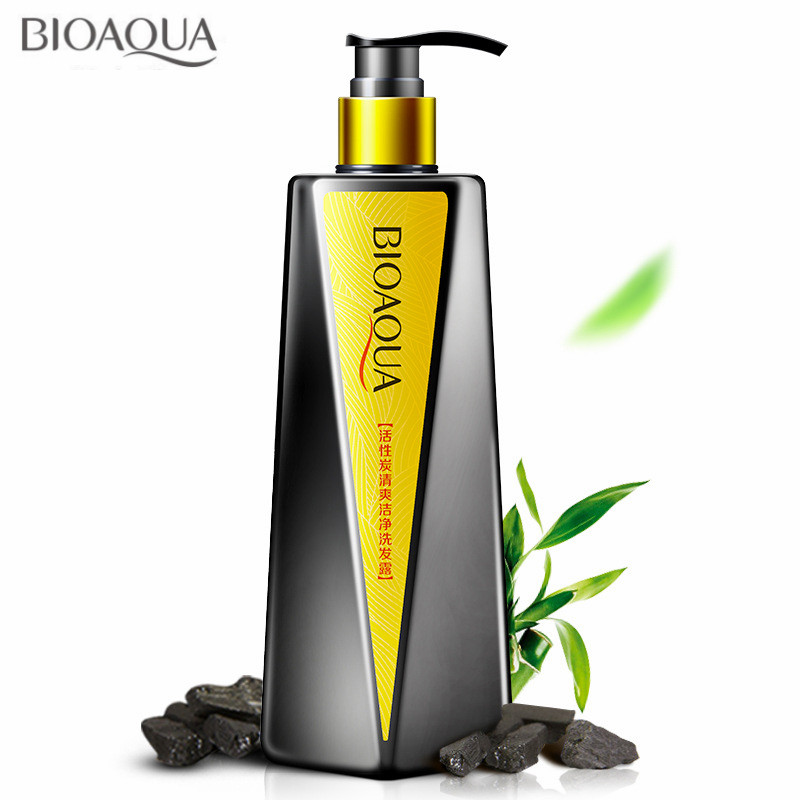 BIOAQUA Activated Carbon Hair Shampoo And Collagen Hair Conditioner Set Deep Cleaning Repair Damaged Professional Hair Care Set