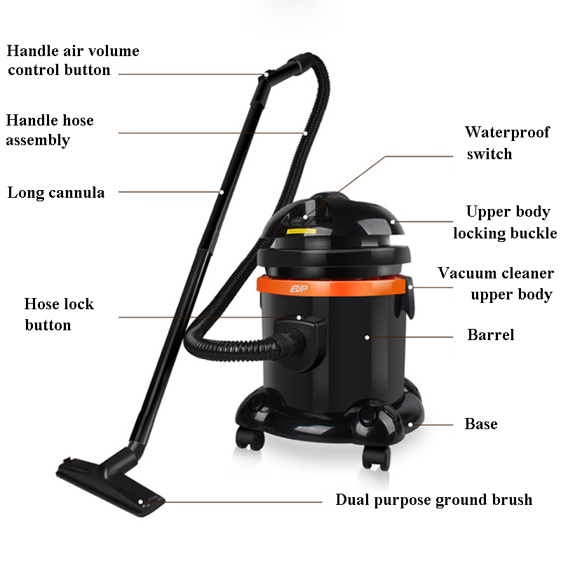 Household Industrial Barrel Vacuum Cleaner Wet Dry Car Wash Shop Cleaning Commercial Vacuum Cleaner Home Cleaner WD-320