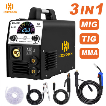 AC 220V HZXVOGEN MIG185-II Welding Machine 3 In 1 MIG TIG ARC/MMA Function For Carbon/Galvanized/Stainless Stell VS MIG250