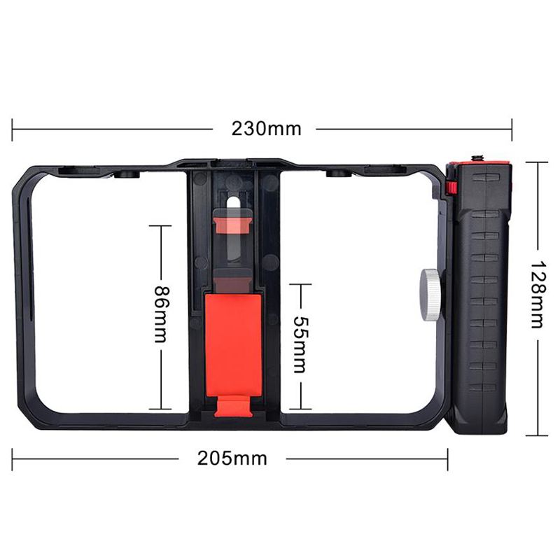 YELANGU Pro Smartphone Video Rig Filmmaking Case Phone Video Stabilizer Grip Mount for IPhone Xs Max XR X 8 Plus Samsung Huawei