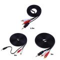 1.5M 3M 5M Jack 3.5mm Audio Cable Connector plug 2RCA Lotus One Point Two Speaker Audio Cable for Computers Connected to TV