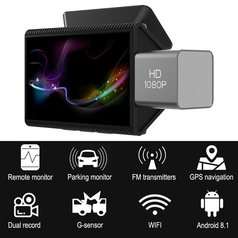 New Dash Cam 4G Android 8.1 Car DVR GPS Dual Camera FHD 1080P WiFi Dash Cam 1GB+8GB Dashcam Driving Recorder