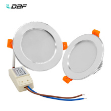 [DBF]New Silver+White LED Recessed Downlight Not Dimmable 5W 7W 10W 12W LED Ceiling Spot Lamp with AC110V 220V LED Driver
