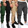 Muti Pockets Casual Joggers Solid Color Pants Men Cotton Elastic Long Trousers Homme Military Army Cargo Pants Mens Leggings