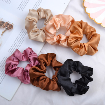 3.9 inch Women Silk Scrunchie Elastic Handmade Multicolor Hair Band Ponytail Holder Headband Hair Accessories