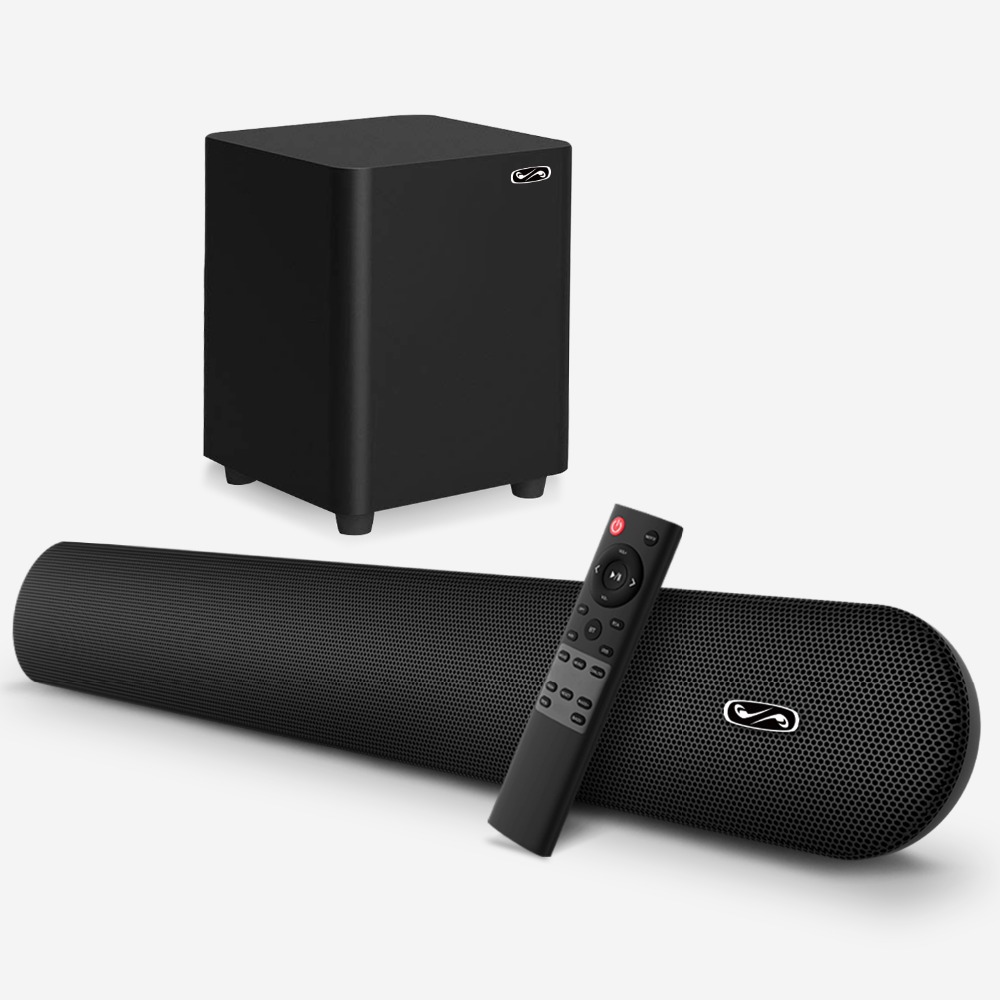 100W TV SoundBar 2.1 Wireless Bluetooth Speaker Home Theater System Sound Bar 3D Surround 80 dB Remote Control With Wall Mount