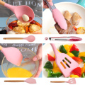 WORTHBUY Silicone Cooking Utensils Set Non-Stick Kitchenware Spatula Shovel With Wooden Handle Heat Resistant Cooking Tools Set