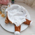 Coffee Deer Dog Jumpsuit Four Legs Winter Warm Cotton Padded Clothes Fur Hats Hoodie Wholesale Pet Apparel Accessories Party