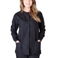 Women Long Sleeve O-neck Nursing Uniform Blouse Tops Jacket With Pocket Nursing Working Uniform Beauty Clothing