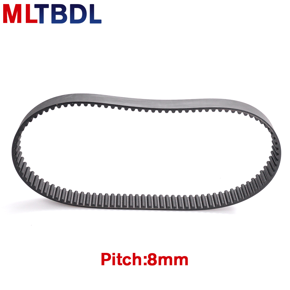 Rubber synchronous belt HTD8M 776 784 792 800 808 pitch=8mm arc tooth industrial transmission belt toothed belt width 20/30/40mm