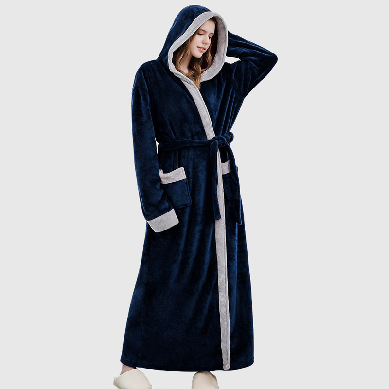 2020 Autumn Winter Flanne Bath Robes for Women Warm Long Pajamas Bathrobe Women's Sleepwear Plush Bath Robe Female Nightgown
