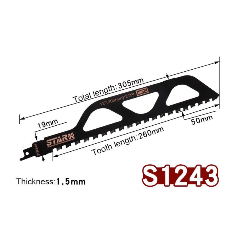 Demolition Masonry Reciprocating Saw Blade For Cutting Concrete Brick Stone Alloy Steel Teeth Blades