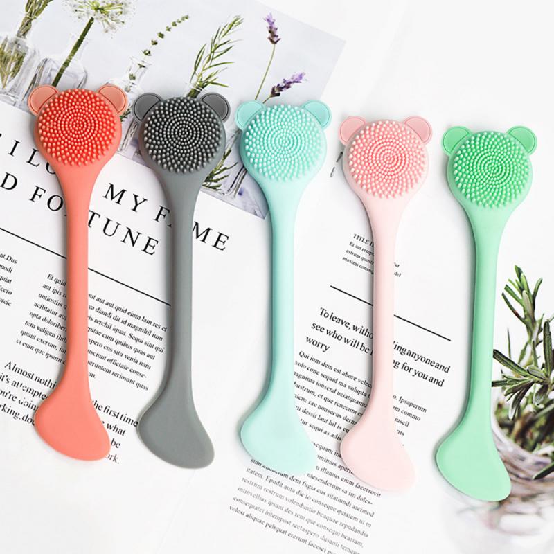Facial Cleansing Brush Silicone Mask Stick Face Wash Brush Dual-use Face Body Exfoliating Pore Deep Clean Brush Skin Care Tool