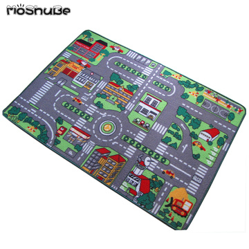Green Town Road Kids Rug 80x120cm Car Racing Baby Play Mats Educational Toys for Children's Rug Gym Game Soft Floor Room Decor