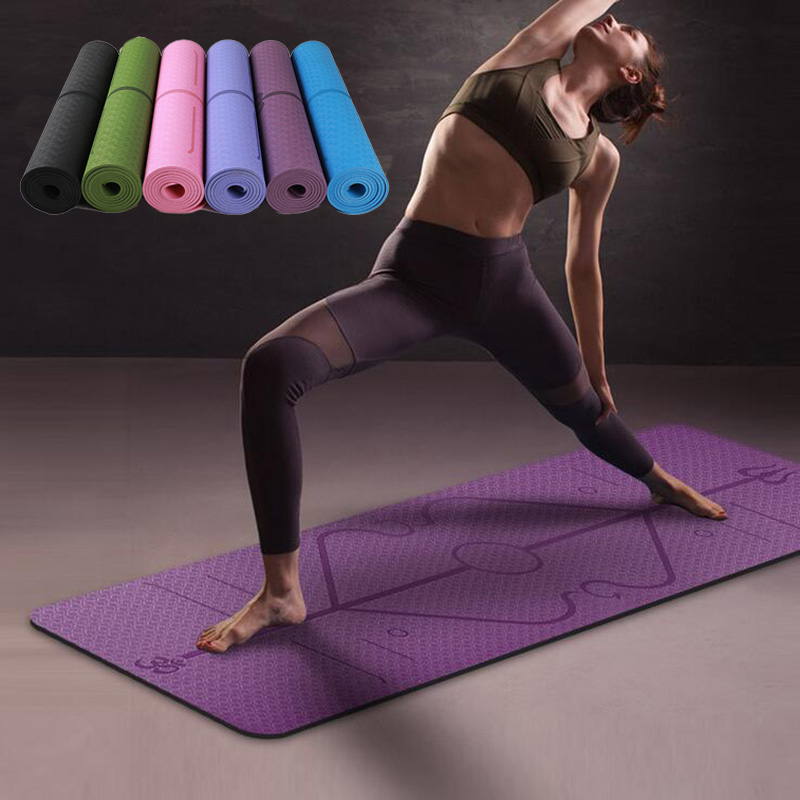 183*61*cm TPE Yoga Mat with Position Line Fitness mat Exercise mats For Prammat Environmental Fitness Gymnastics Mattress yoga