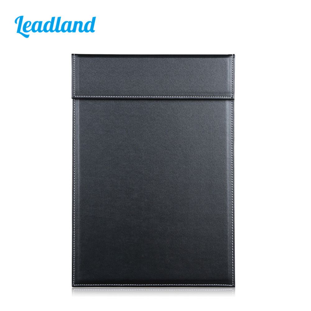 Office A4 PU Leather File Paper Clipboard Folder With Magnetic Clip A042 Black File Folder A4 Chipboard